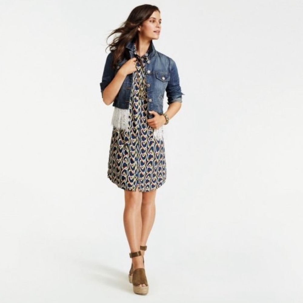 CAbi Amour Heart Print Shirt Button Down Sleeveless Dress - Picture 4 of 15